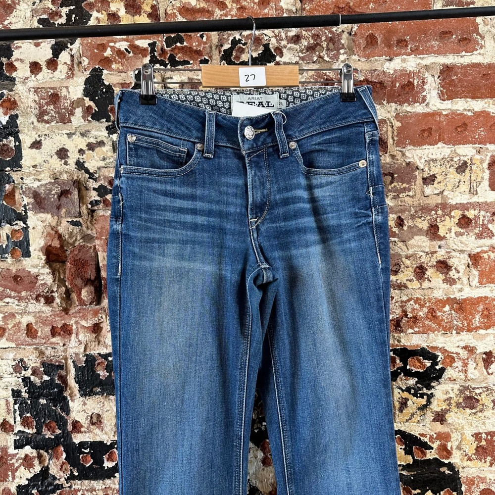 Ariat Jeans Womens 27L Blue Denim Makenzie Perfect Rise Straight Real 28x34" - Picture 2 of 16